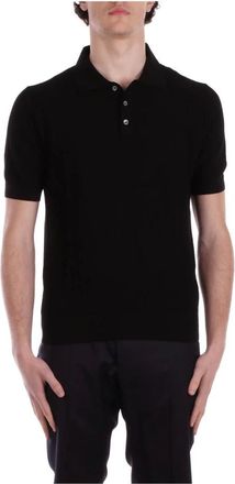 Tagliatore Tops, Heren, Zwart, L, Katoen, Polo Shirt