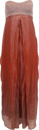 Diane Von Fürstenberg Diane Von Furstenberg Strapless Midi Dress in Burgundy Silk