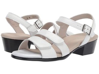 SAS Savanna Adjustable Heeled Sandal Womens Sandals White Lizard : 10.5 WW - Double Wide (D), Leather