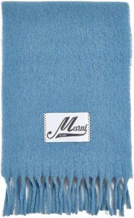 Marni Brushed Alpaca Scarf Bright Blue