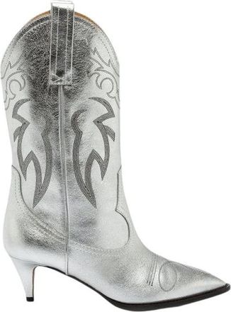 Moschino Schoenen - Dames - Cowboylaarzen - Grijs - 40 EU - Schoenen