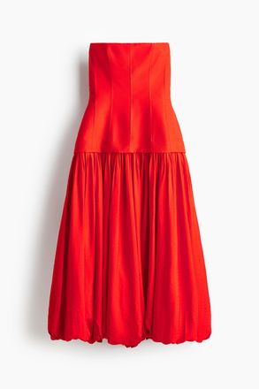 H&M Bandeaukleid in Sanduhr-Silhouette - Knallrot