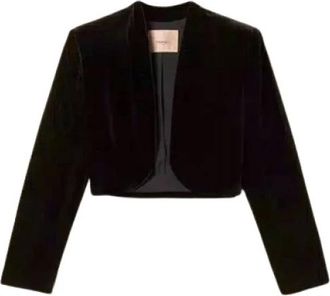 Twinset Blazer de terciopelo Spencer - Jackets - Mujer - Negro - XL