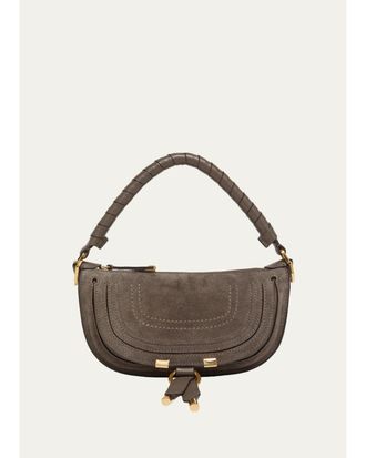 Chlo&eacute; Marcie Mini Saddle Crossbody Bag in Suede