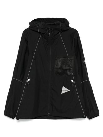 And Wander mesh-pocket hooded jacket - Black