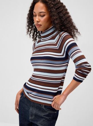 Twik Womens Assorted stripes turtleneck sweater