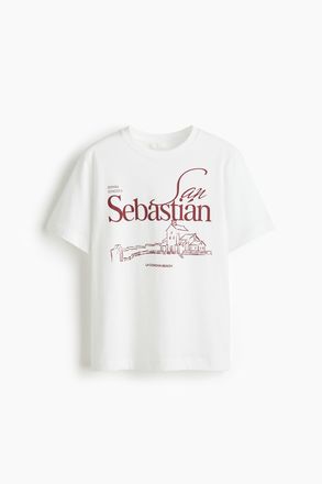 H&M T-Shirt mit Print - Weiss/San Sebasti&aacute;n