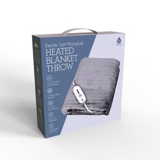Pursonic Electric Soft Microplush Heated Throw Blanket in Grey at Nordstrom
