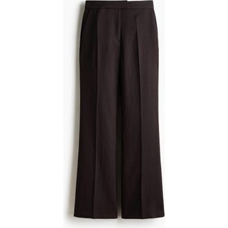 H&M Bootcut Tailored Trousers in Dark Brown at Nordstrom, Size 10