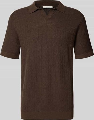 Selected Regular Fit Poloshirt aus Baumwoll-Leinen-Mix Modell MATTIS in Dunkelbraun, Gr&ouml;&szlig;e XXL