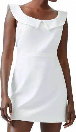 French Connection Whisper Collar Mini Dress In White