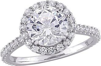 Rina Limor Silver 3.04 Ct. Tw. Lab-Grown Created White Sapphire Halo Ring