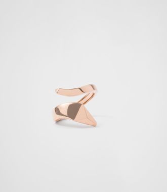 Prada Eternal Gold snake mini ring in rose gold