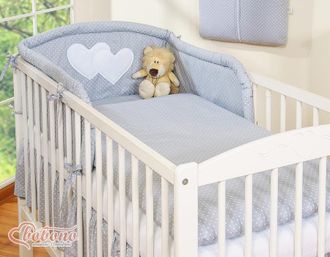 OEM Juego De Ropa De Cama De 3 Piezas 135x100 - Corazones Y Puntos Sobre Fondo Gris