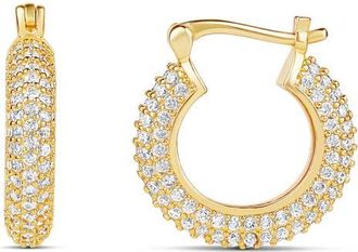 SHYMI Small Pavé Hoop Earrings in Gold at Nordstrom