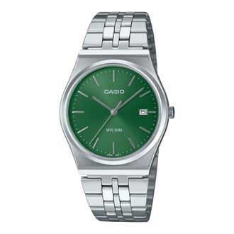 Casio Mens Stainless Steel Watch with Green Dial - MTP-B145D-3AVDF