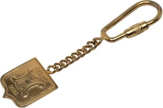 Celine Pre-owned Accessories, female, Yellow, Size: ONE SIZE Pre-owned Logo Charm Keychain