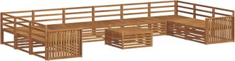 vidaXL Juegos De Sof&aacute;s 11 Uds. Natural Madera De Acacia S&oacute;lida Vidaxl