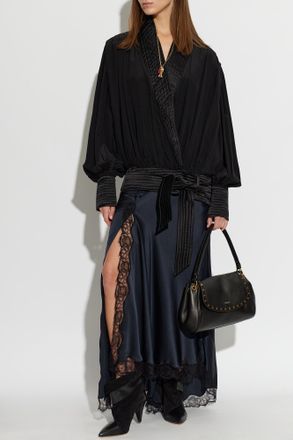 Isabel Marant Silk Top Diljane, Womens, Black