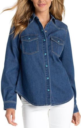 Liverpool L.A. Western Denim Shirt in Wilder at Nordstrom, Size X-Small