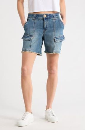 Democracy Patch Pocket Cargo Shorts in Mid Blue Artisanal at Nordstrom Rack, Size 14