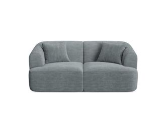 Cosmopolitan Design Sof&aacute; modular 2 plazas pana gris oscuro