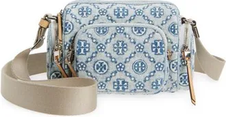 Tory Burch T Monogram Denim Pocket Crossbody Bag in Powder Blue at Nordstrom