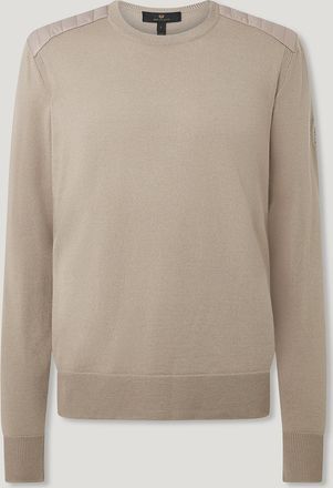 Belstaff Kerrigan Crewneck Jumper Mens Merino Wool Dark Sand Size 2XL