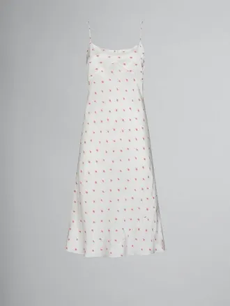 Marni Womens White Slip Dress With Floral Pattern, Size 10