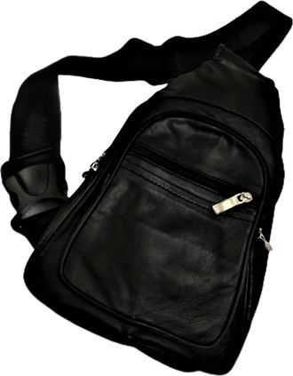 Generic Genuine Full Grain Leather Backpack, Unisex, Multi-functional, Small Sling Bag Cross Body Chest Bag Shoulder Bag for Men Women Crossbody Bag for Runne