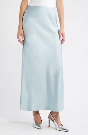 Open Edit Satin Maxi Skirt in Blue Cloud at Nordstrom Rack, Size Large