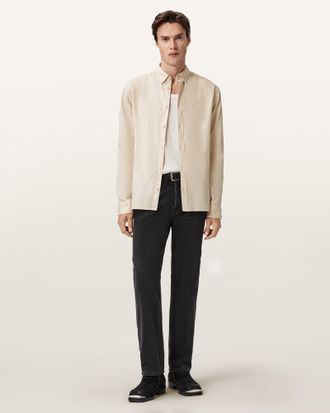 AllSaints Hawthorne Ramskull Stretch Fit Shirt