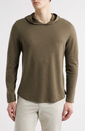 Vince Pima Cotton Blend Hoodie in Dark Artichoke at Nordstrom, Size Medium