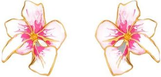 Oscar De La Renta Small Cyclamen Enamel Stud Earrings in Pink at Nordstrom