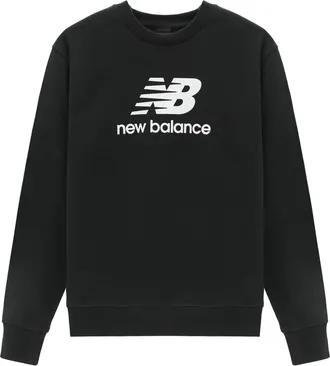 New Balance Essentials Stacked Logo French Terry Crewneck Asia Sizing Black AMT31538-BK