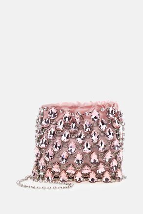 Self Portrait Mini Borsa In Maglia Di Cristalli
