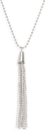 Nordstrom Rack Crystal Fringe Pendant Necklace in Clear- Silver at Nordstrom Rack