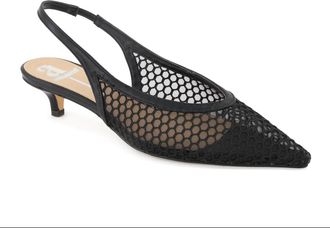 Andrea Womens Mesh Pointed Toe Slingback Pumps