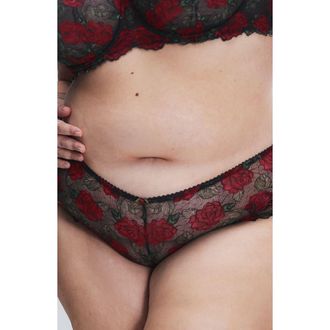 Savage x Fenty Les Roses Hipster Briefs in Black Caviar at Nordstrom, Size 1 X