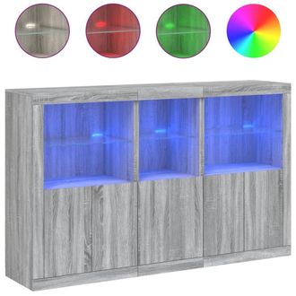 Berkfield Home Sideboard with LED Lights Grey Sonoma 162x37x100 cm | Size: 162 x 37 x 100 cm
