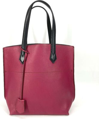 Fendi Black Purple Leather Shoulder Bag Tote Bag (Pre-Owned)