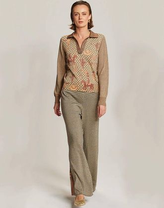 Me369 Millie Polo Knit Top In Rodeo