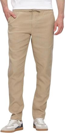Tommy Hilfiger Heren, Broeken, Beige, Maat: W33 L32 Linnen