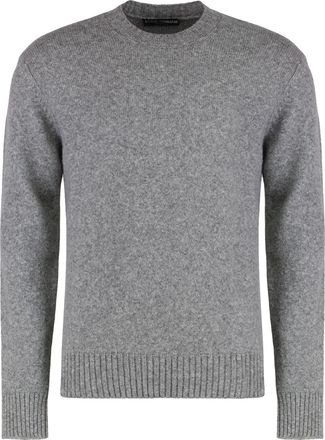 Dolce & Gabbana Mens Sweater With Round Neck In Wool Blend - Grey - Size EU 50 (Mens)