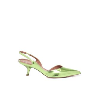 Aldo Castagna Pumps, female, Green, Size: 8 US Apricot Reflex Print Leather Slingback Sandals