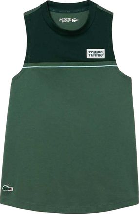 Lacoste Dames/Dames Contrast Katoenen Stretch Sport Tanktop (Groen)