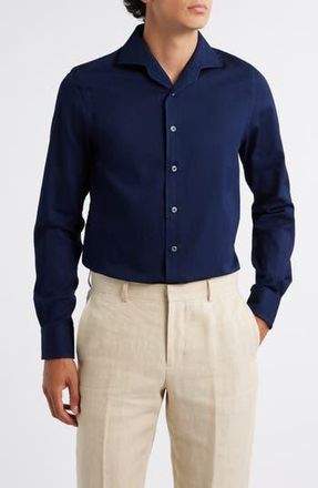 Aur&eacute;lien Denim Button-Up Shirt in Navy at Nordstrom Rack, Size Xx-Large