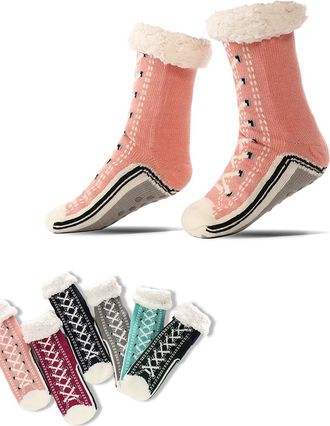 Generic Ultra-Thick Cashmere Slipper Home Socks, New Non-Slip Cashmere Slipper Socks Winter Warm Cozy Fuzzy Non-Slip Fluffy Soft Warm Slipper Socks for Indoor