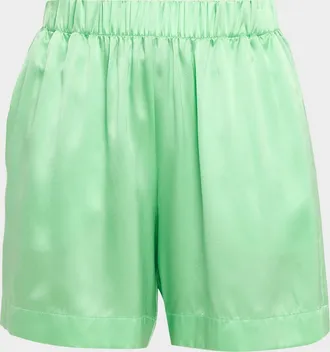 Sablyn Brynn High-Rise Pull-On Silk Shorts