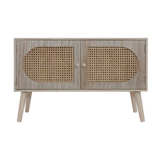 Mobili Rebecca Mobili Rebecca - Rebecca Mobili Mueble De Entrada Escandinavo Con 2 Puertas De Madera Marr&oacute;n